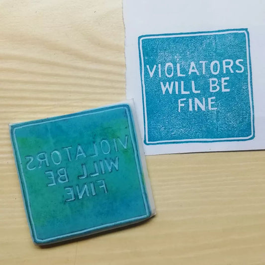 Violators Will be Fine stamp