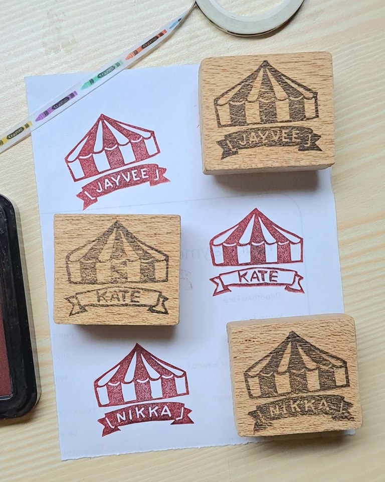 Big top name stamp